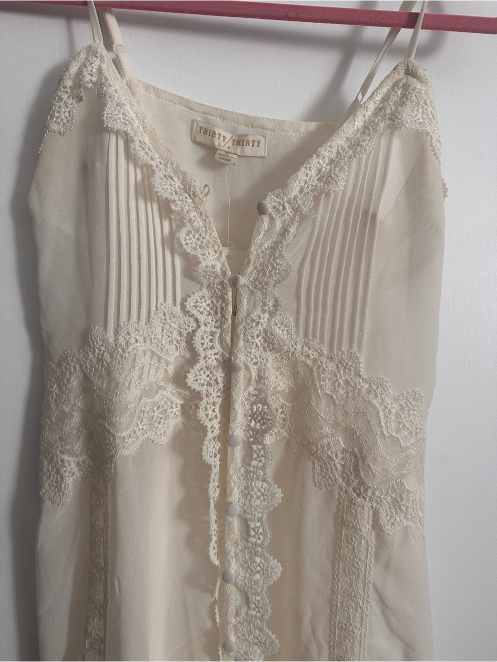 Light Ivory Lace Trim Slip Dress by
